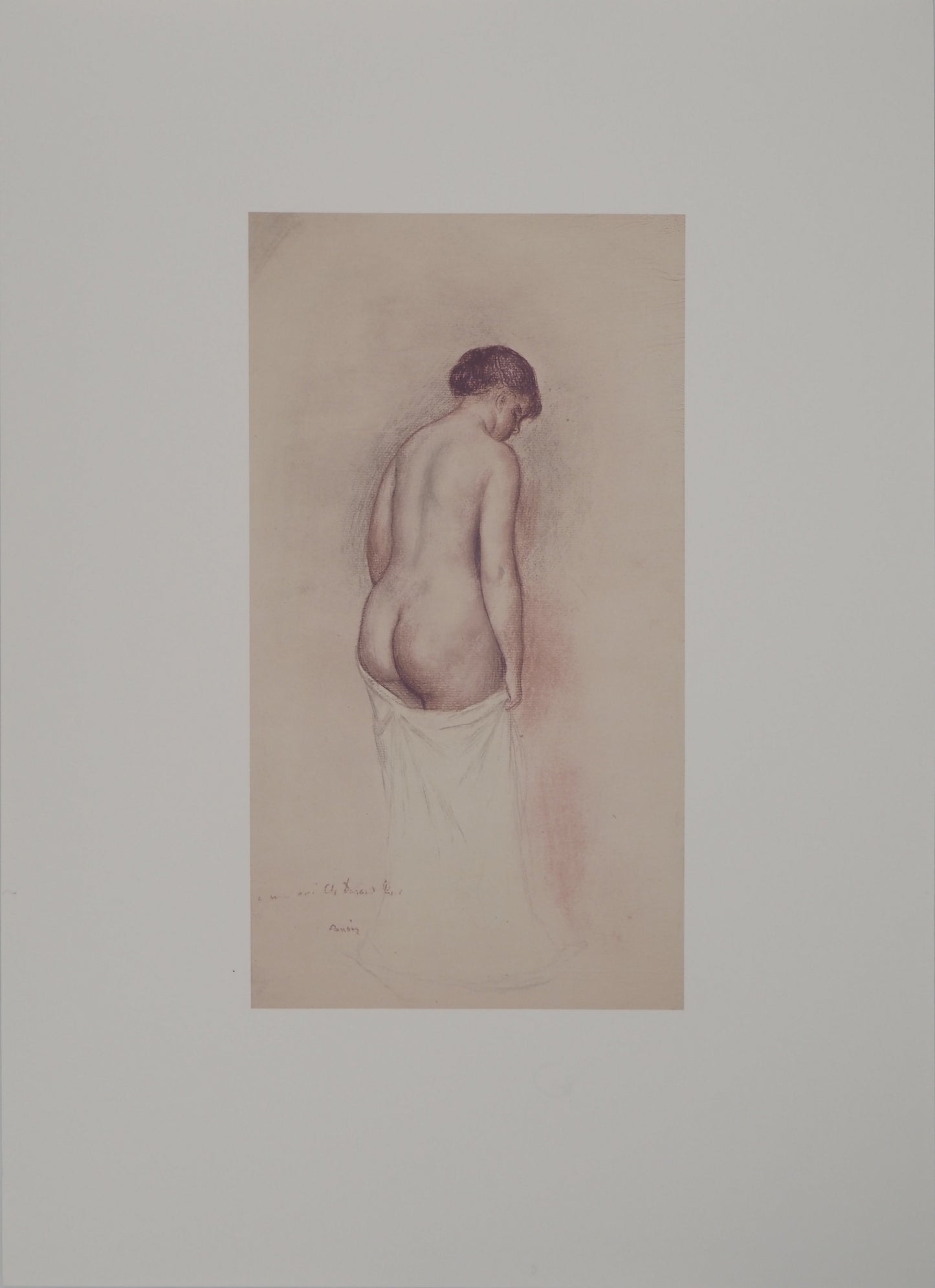 Pierre Auguste RENOIR : Nu au linge - Lithographie signée