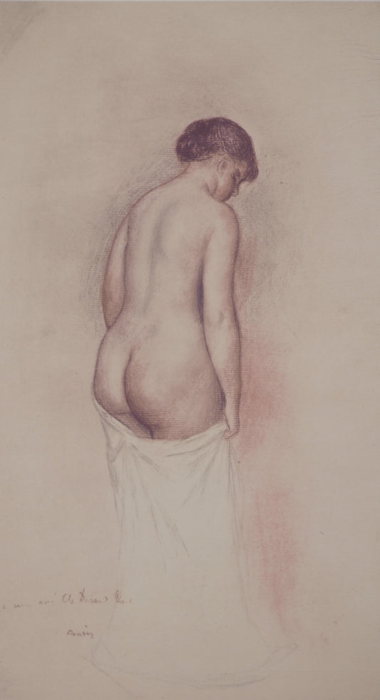 Pierre Auguste RENOIR : Nu au linge - Lithographie signée