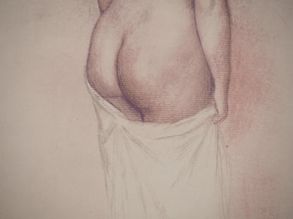 Pierre Auguste RENOIR : Nu au linge - Lithographie signée