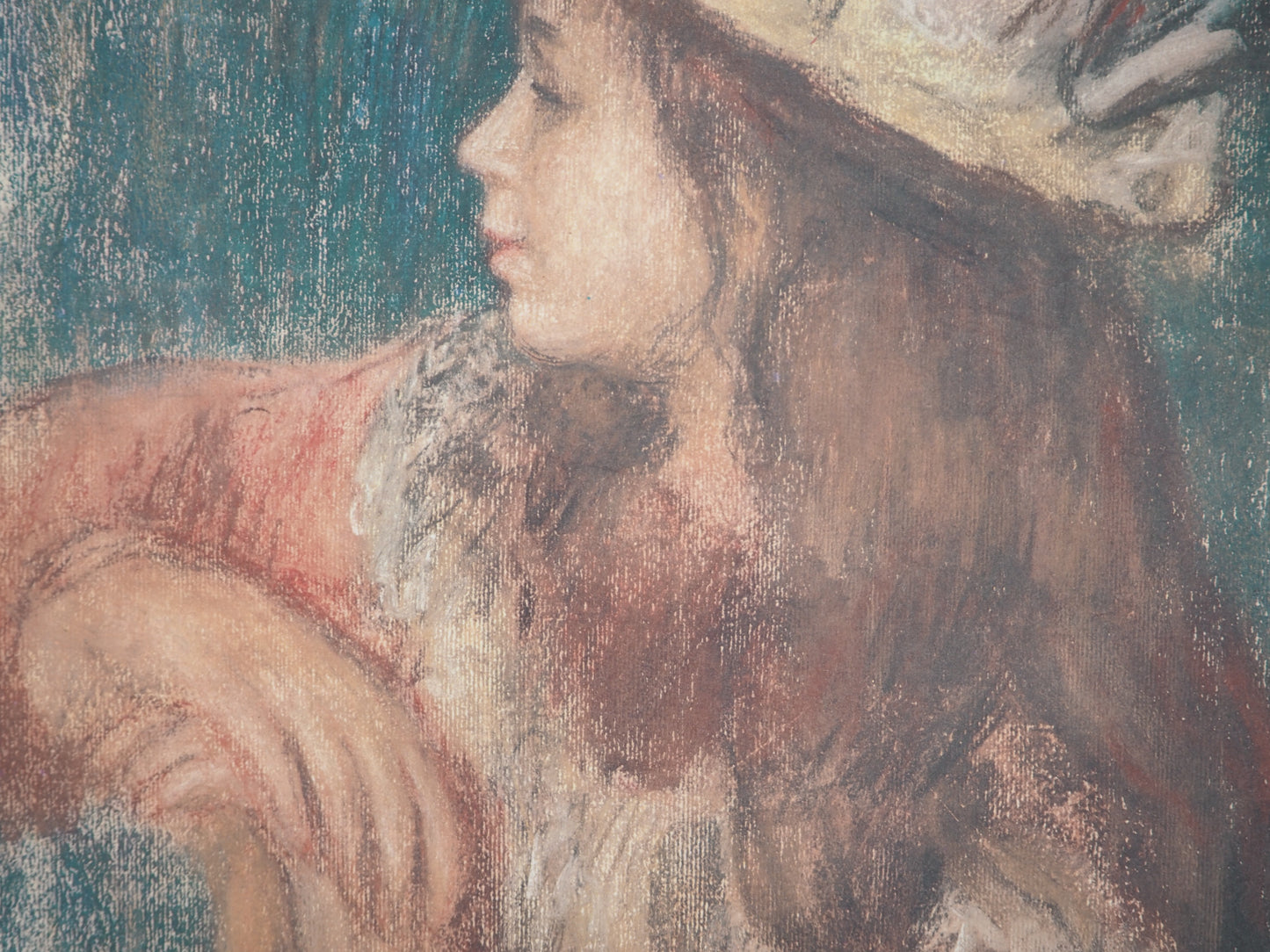 Pierre Auguste RENOIR : Jeune Fille au Chapeau blanc - Lithographie signée