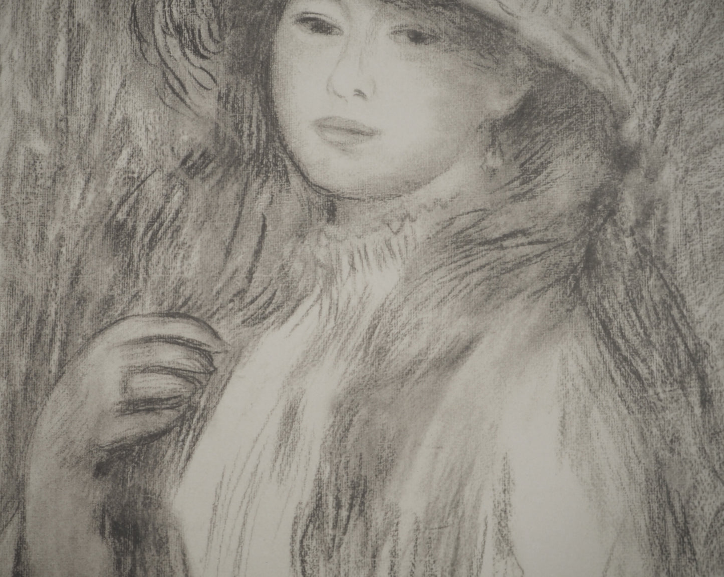 Pierre Auguste RENOIR : Jeune Fille au Chapeau de Paille - Lithographie signée
