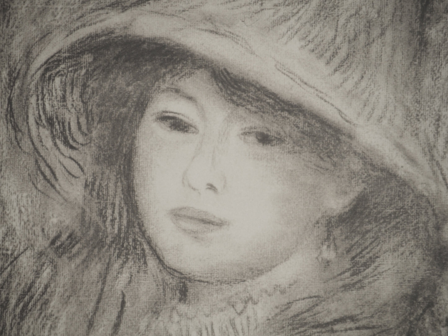 Pierre Auguste RENOIR : Jeune Fille au Chapeau de Paille - Lithographie signée
