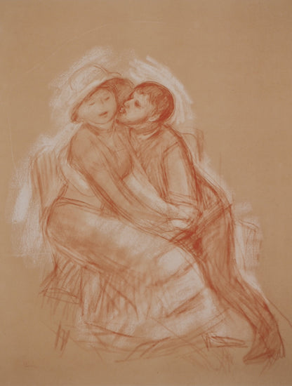 Pierre Auguste RENOIR : Les Amoureux - Lithographie