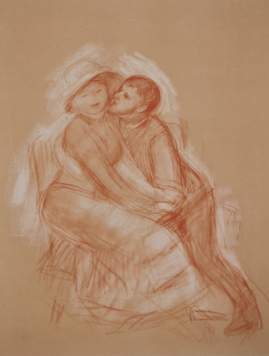 Pierre Auguste RENOIR : Les Amoureux - Lithographie
