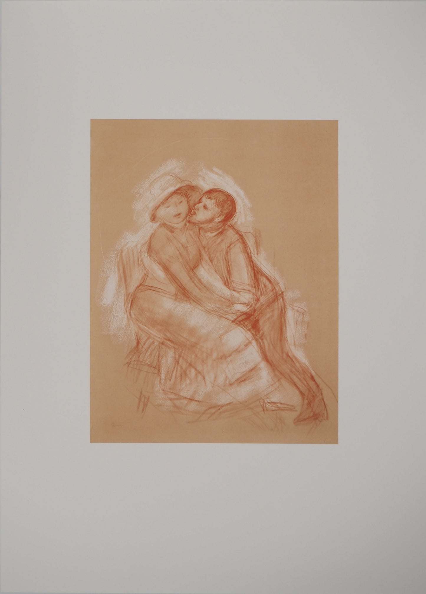 Pierre Auguste RENOIR : Les Amoureux - Lithographie