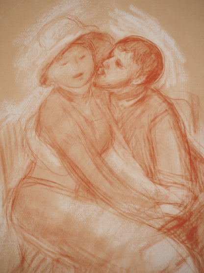 Pierre Auguste RENOIR : Les Amoureux - Lithographie