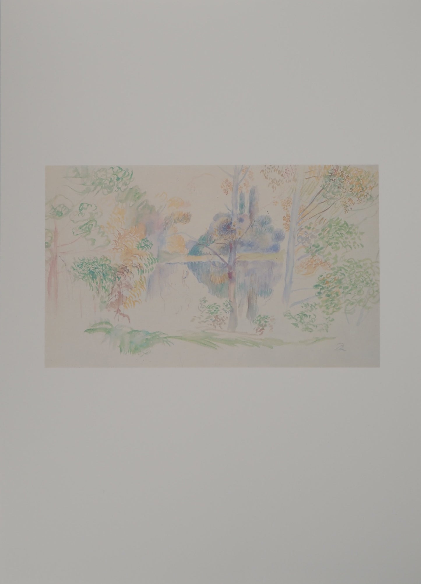 Pierre Auguste RENOIR : Bord de Rivière - Lithographie signée
