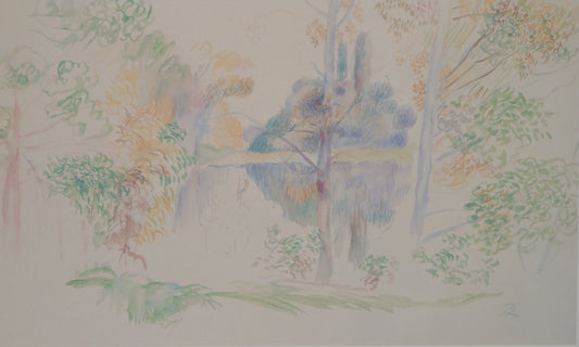 Pierre Auguste RENOIR : Bord de Rivière - Lithographie signée