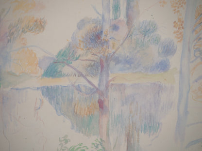 Pierre Auguste RENOIR : Bord de Rivière - Lithographie signée