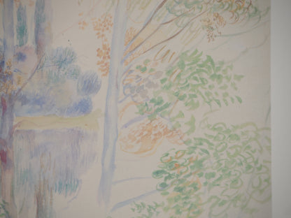 Pierre Auguste RENOIR : Bord de Rivière - Lithographie signée