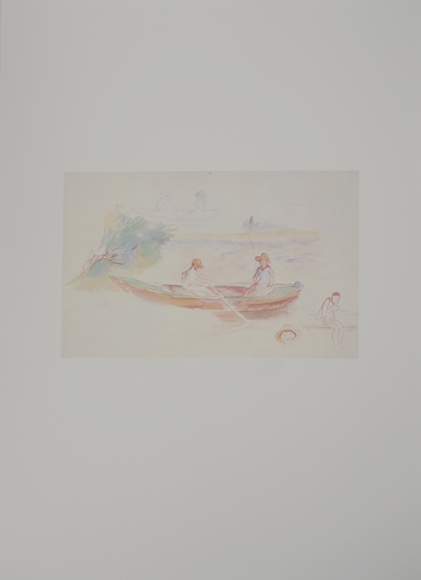 Pierre Auguste RENOIR : La ballade en canot - Lithographie