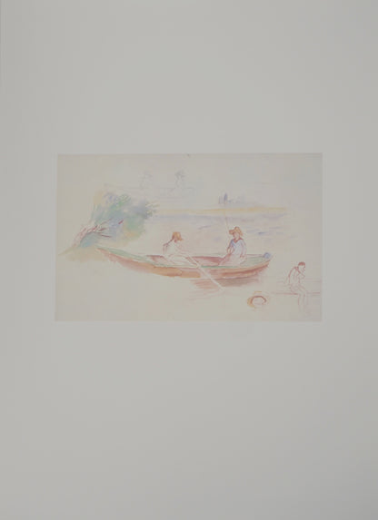 Pierre Auguste RENOIR : La ballade en canot - Lithographie