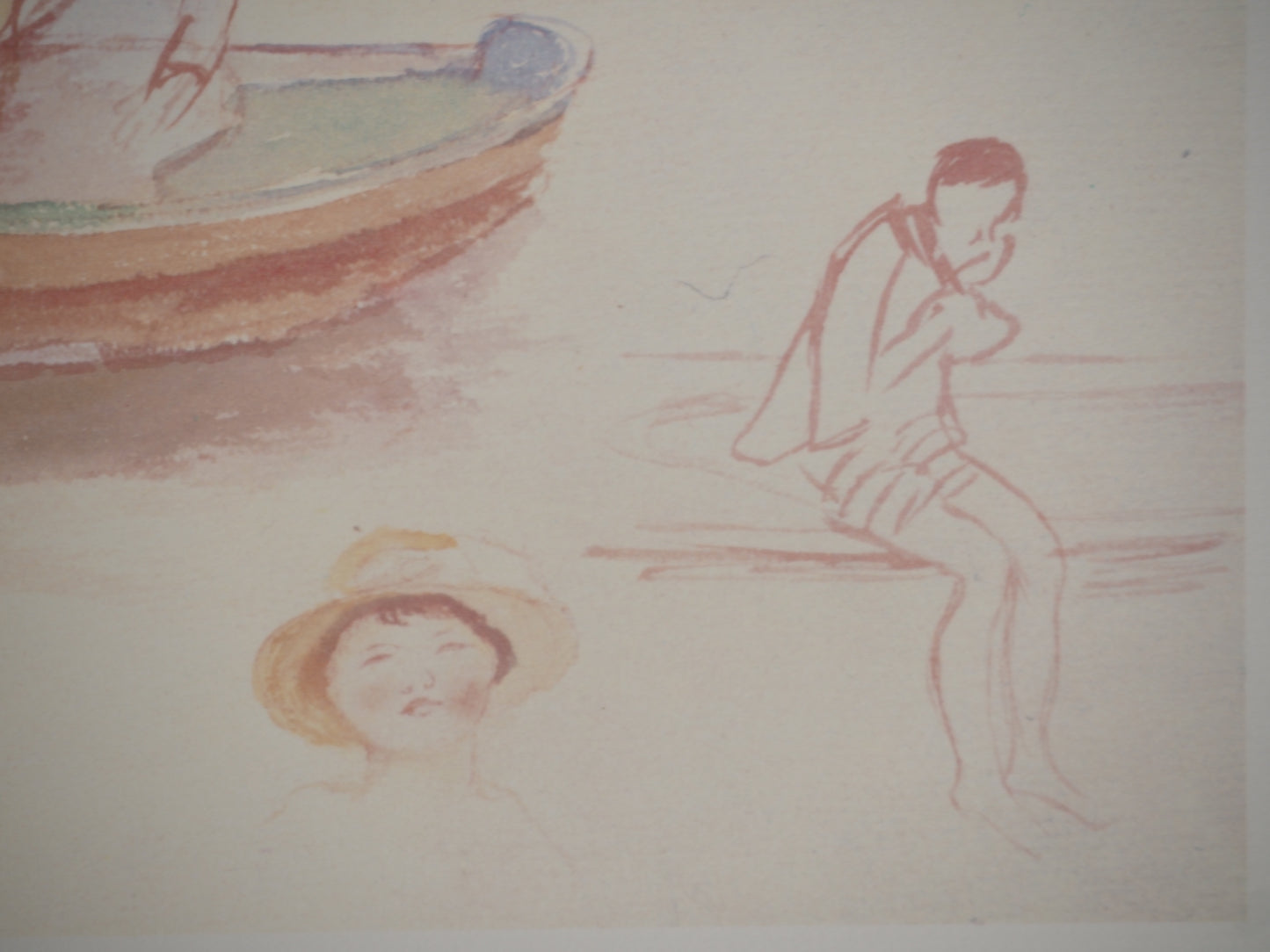 Pierre Auguste RENOIR : La ballade en canot - Lithographie