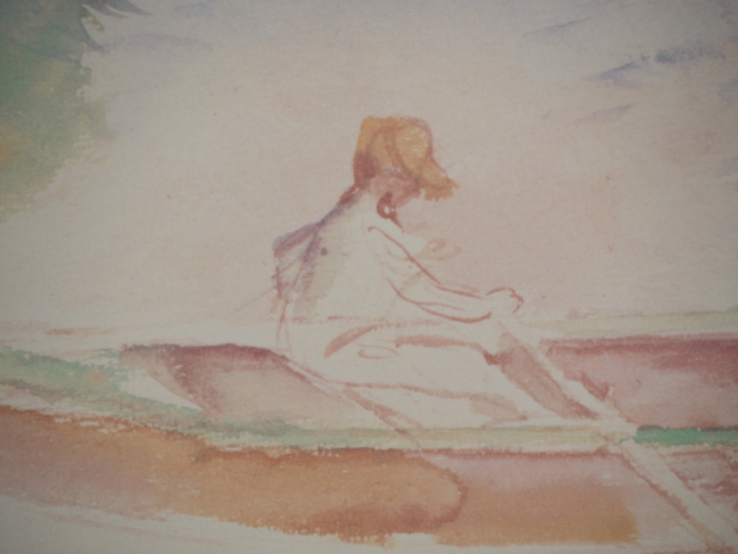 Pierre Auguste RENOIR : La ballade en canot - Lithographie