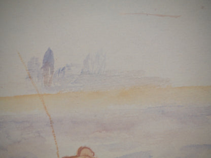 Pierre Auguste RENOIR : La ballade en canot - Lithographie