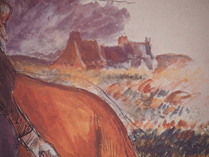 Pierre Auguste RENOIR : La Jeune Gardienne de Vaches à Saint Briac - Lithographie signée