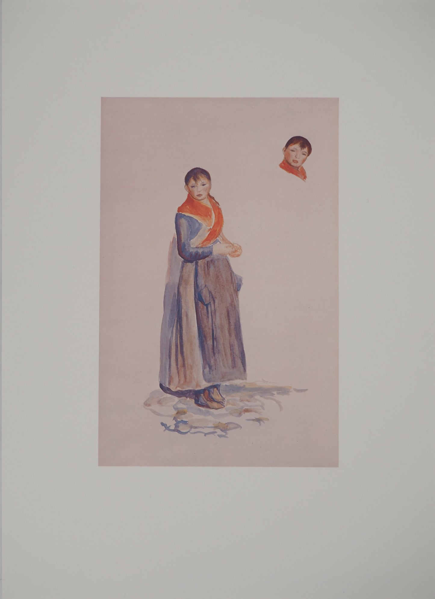 Pierre Auguste RENOIR : Paysanne debout - Lithographie