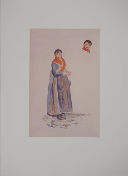 Pierre Auguste RENOIR : Paysanne debout - Lithographie