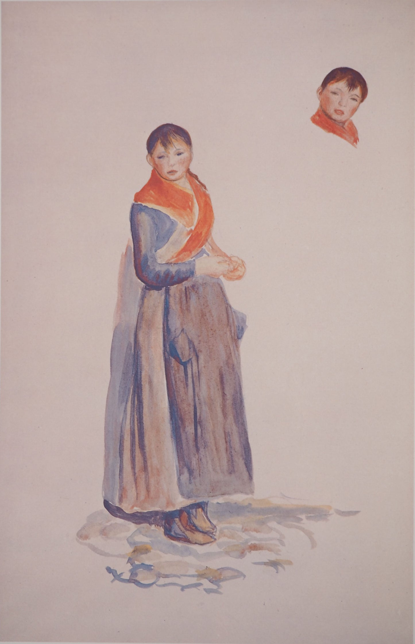 Pierre Auguste RENOIR : Paysanne debout - Lithographie
