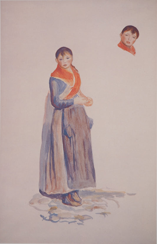 Pierre Auguste RENOIR : Paysanne debout - Lithographie