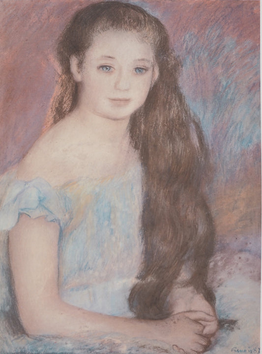 Pierre Auguste RENOIR : Portrait de Jeune Fille - Lithographie signée
