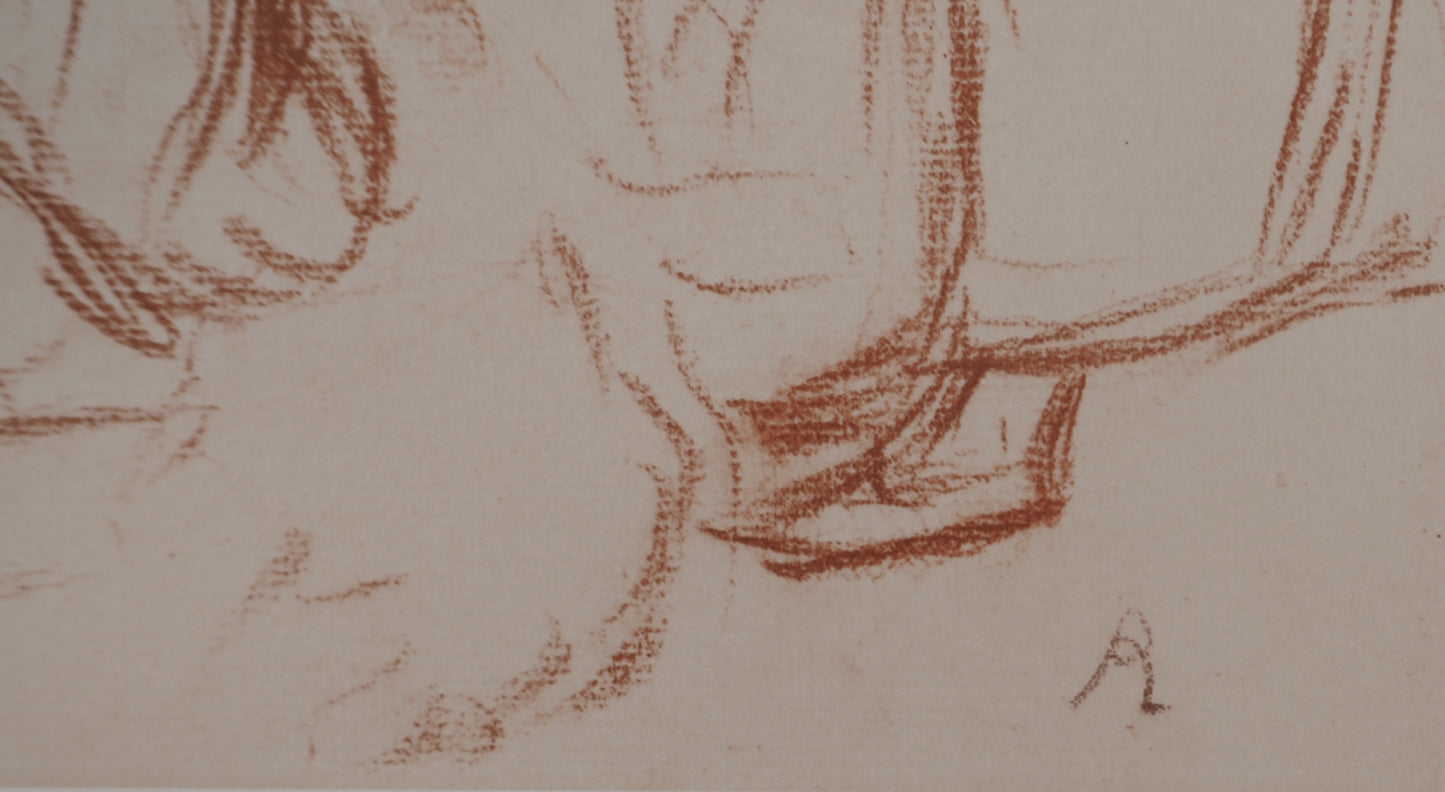 Pierre Auguste RENOIR : Les lavandières - Lithographie signée