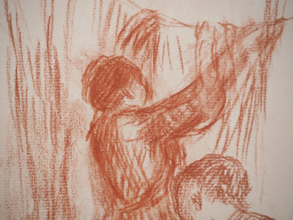 Pierre Auguste RENOIR : Les lavandières - Lithographie signée