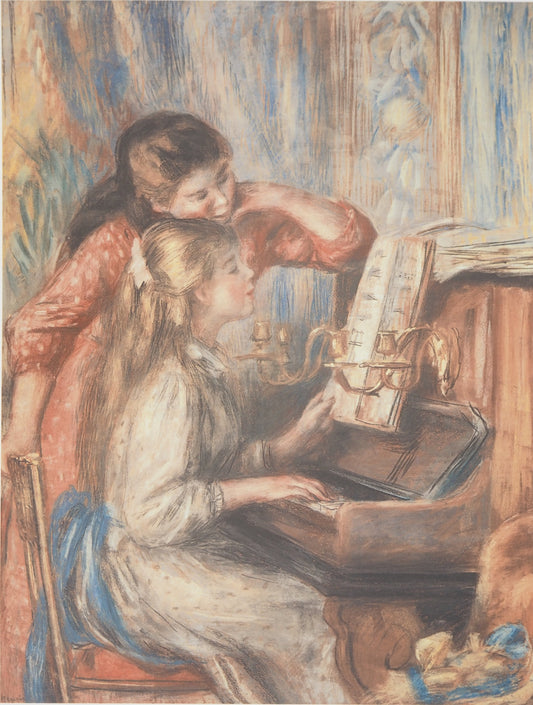 Pierre Auguste RENOIR : Jeunes Filles au Piano - Lithographie