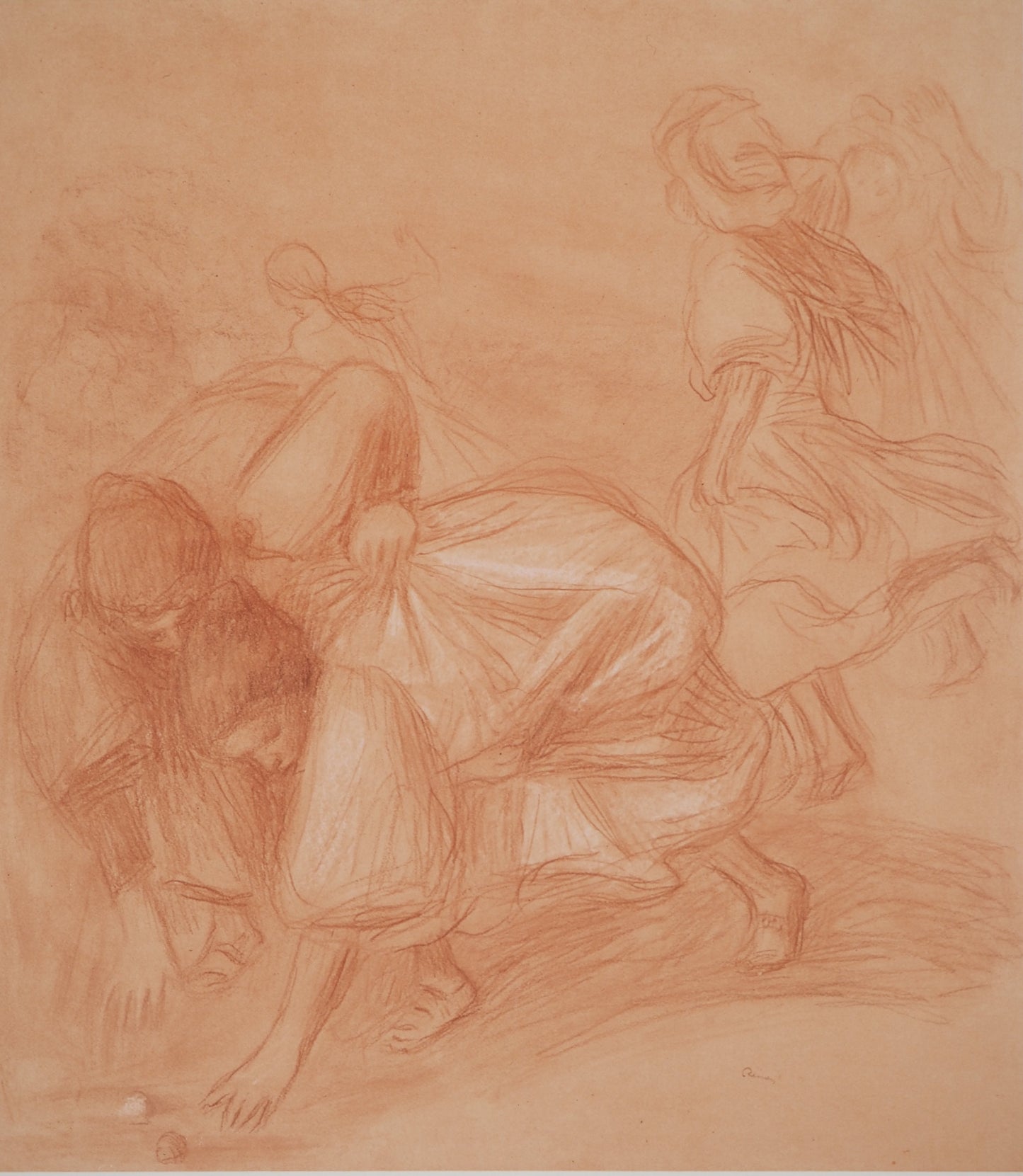 Pierre Auguste RENOIR : Dans la cour de récréation - Lithographie signée
