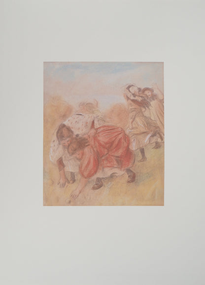 Pierre Auguste RENOIR : Jeunes filles jouant à la balle - Lithographie