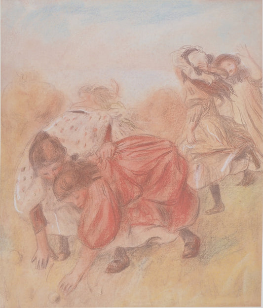 Pierre Auguste RENOIR : Jeunes filles jouant à la balle - Lithographie