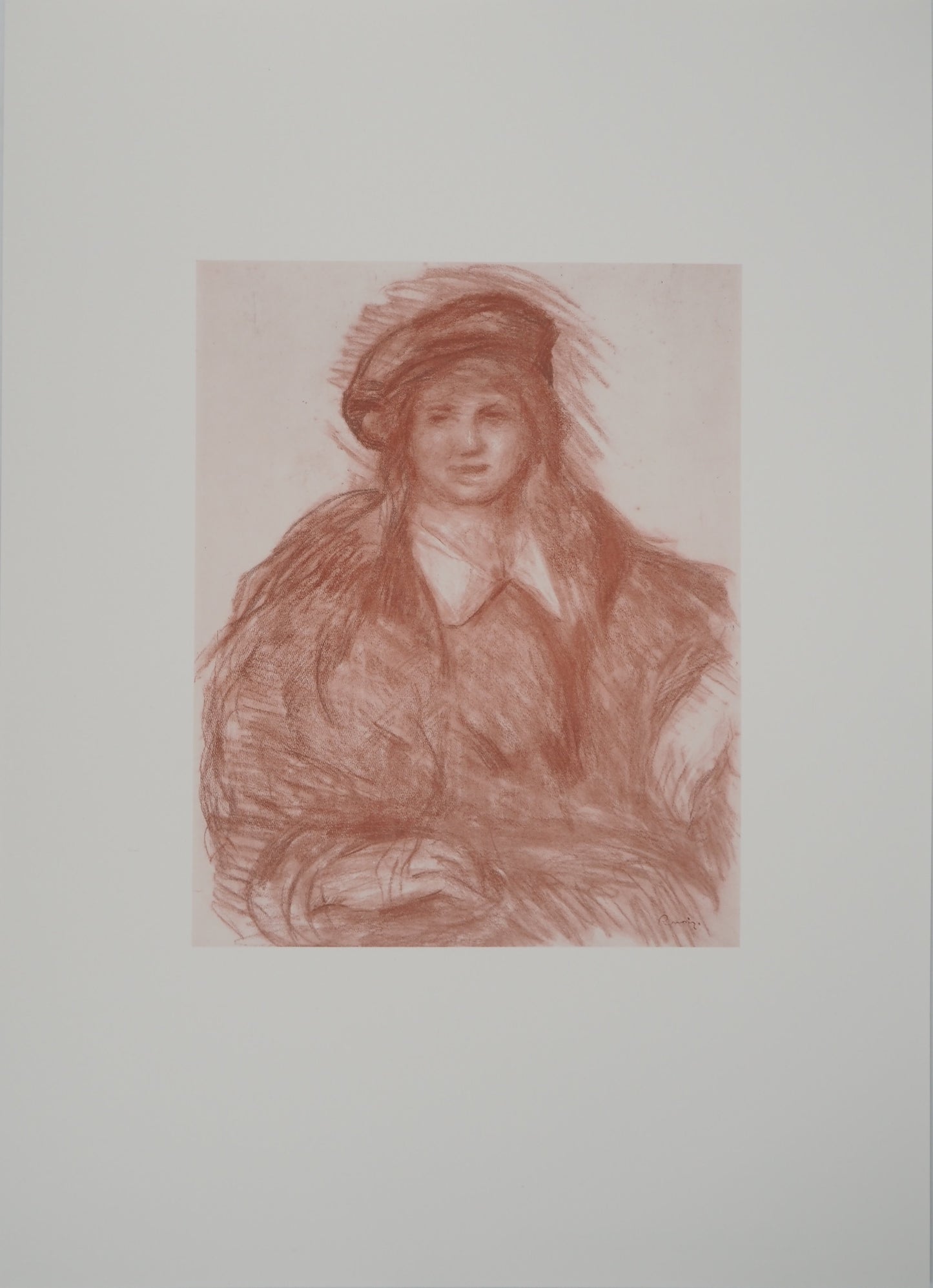 Pierre Auguste RENOIR : Jeune Fille au Béret - Lithographie signée