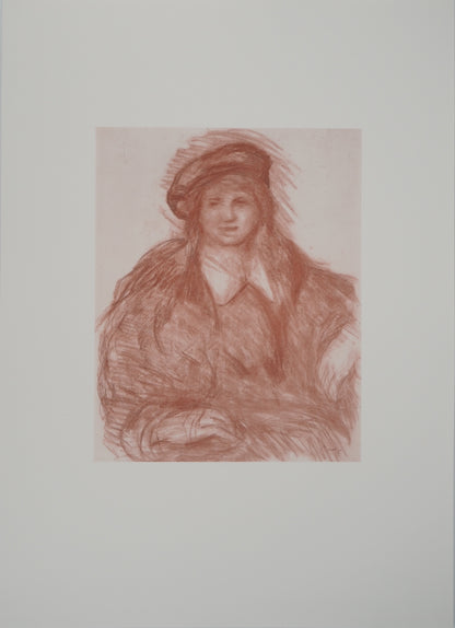 Pierre Auguste RENOIR : Jeune Fille au Béret - Lithographie signée