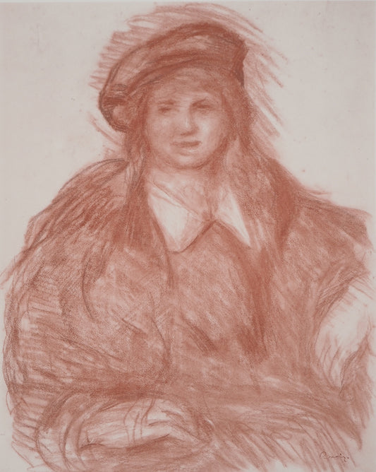 Pierre Auguste RENOIR : Jeune Fille au Béret - Lithographie signée