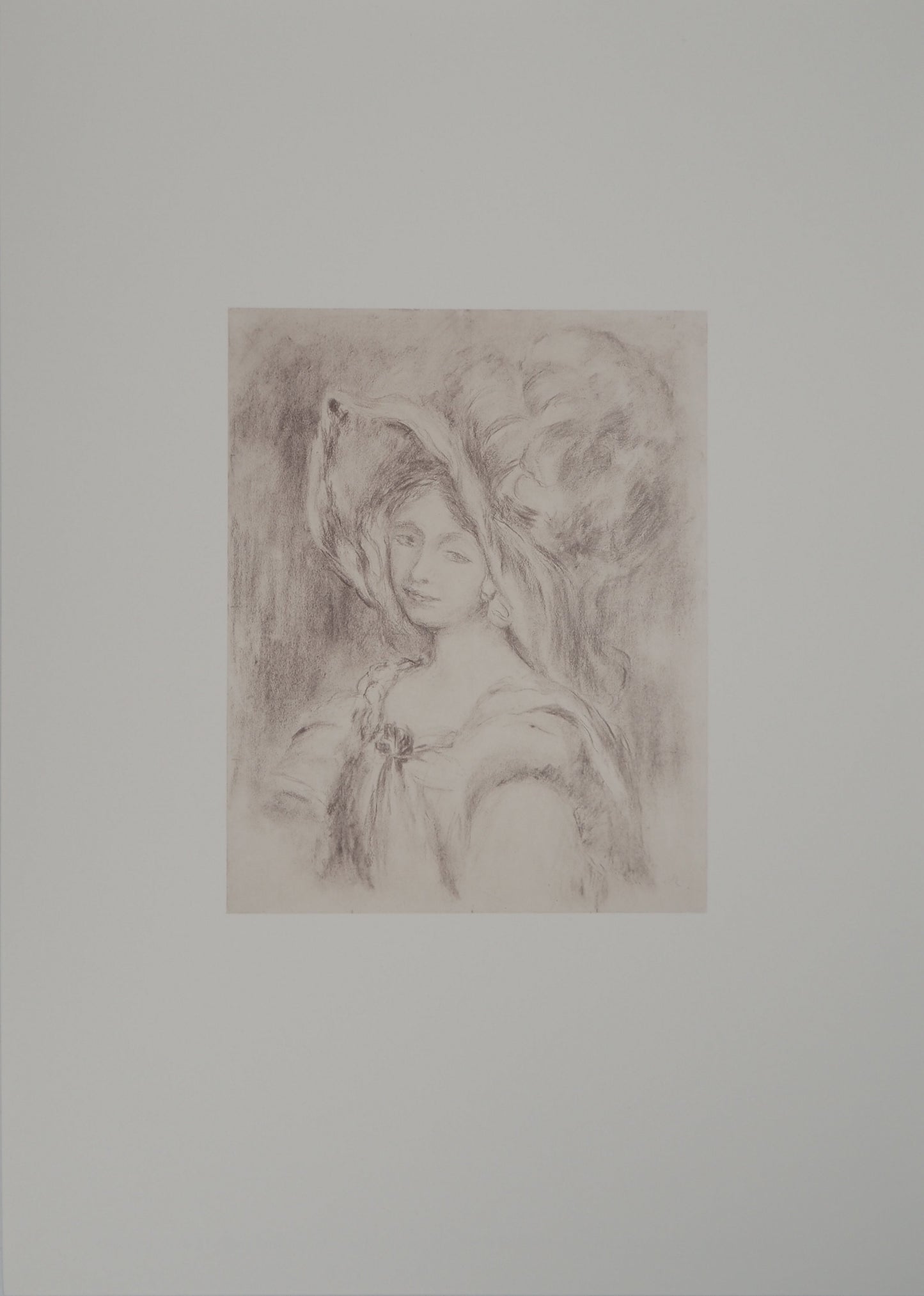 Pierre Auguste RENOIR : Portrait d'Amélie Dieterle - Lithographie