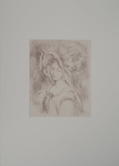 Pierre Auguste RENOIR : Portrait d'Amélie Dieterle - Lithographie