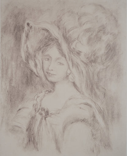Pierre Auguste RENOIR : Portrait d'Amélie Dieterle - Lithographie