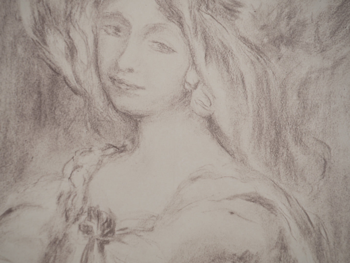 Pierre Auguste RENOIR : Portrait d'Amélie Dieterle - Lithographie