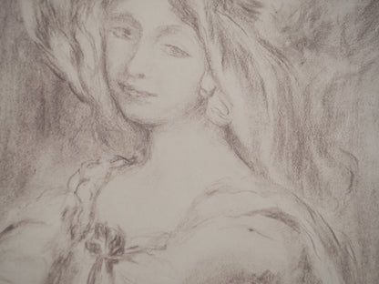 Pierre Auguste RENOIR : Portrait d'Amélie Dieterle - Lithographie