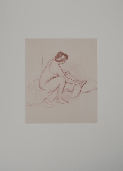Pierre Auguste RENOIR : Femme à la toilette - Lithographie signée
