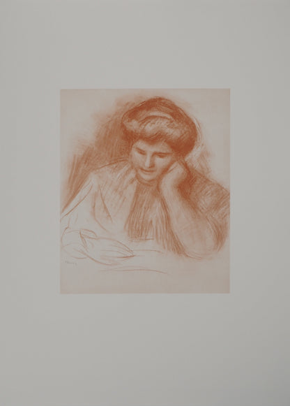 Pierre Auguste RENOIR : Jeune Femme studieuse - Lithographie signée