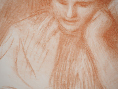Pierre Auguste RENOIR : Jeune Femme studieuse - Lithographie signée