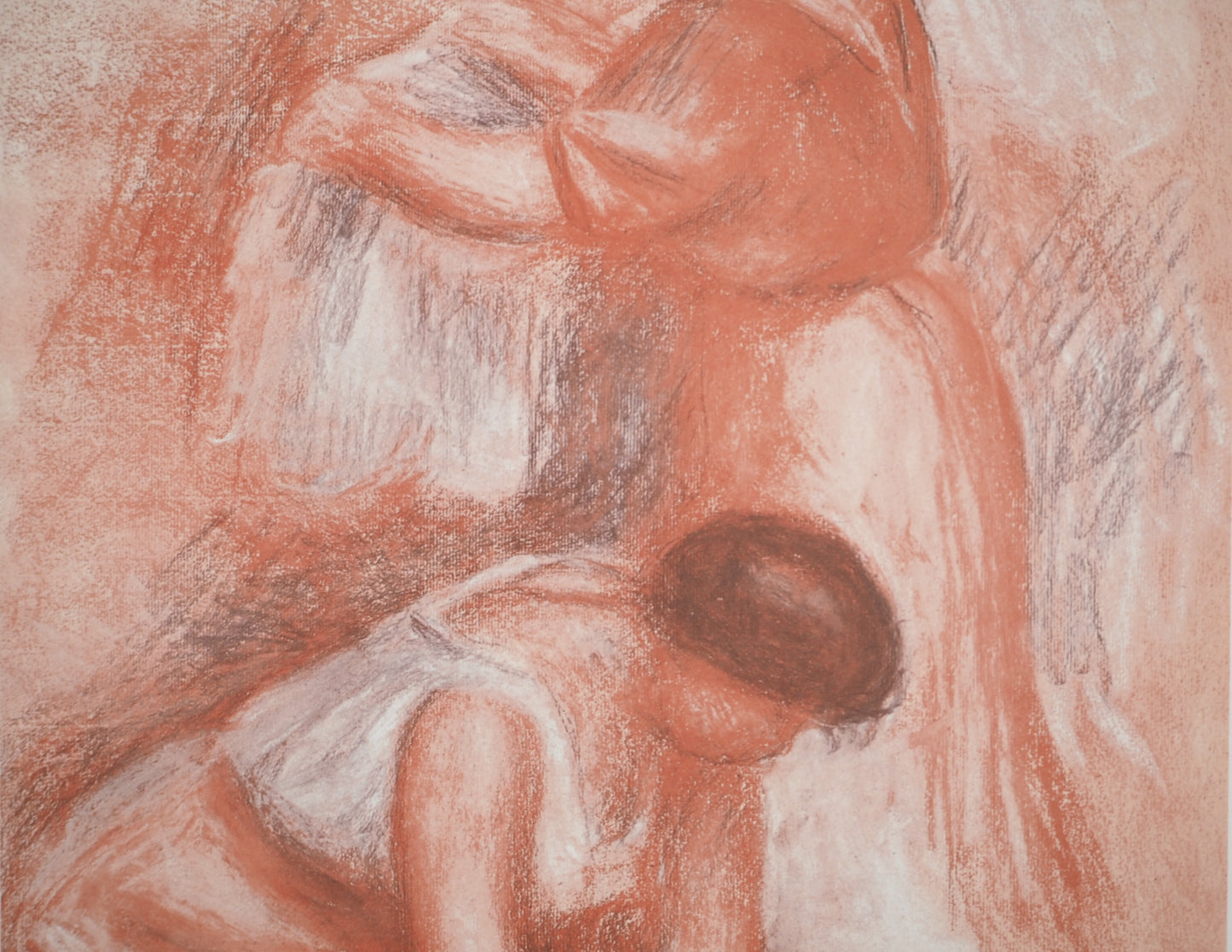 Pierre Auguste RENOIR : Les lavandières au chignon - Lithographie signée