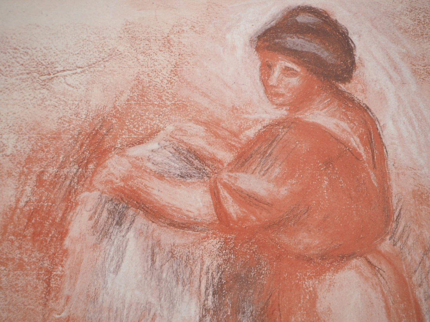 Pierre Auguste RENOIR : Les lavandières au chignon - Lithographie signée