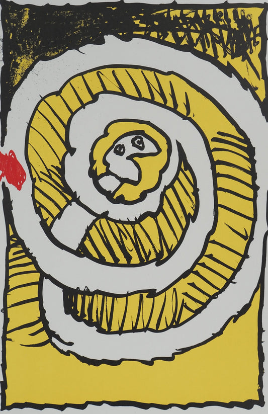 Pierre ALECHINSKY : Festival d'automne (Jaune) - Lithographie en couleurs