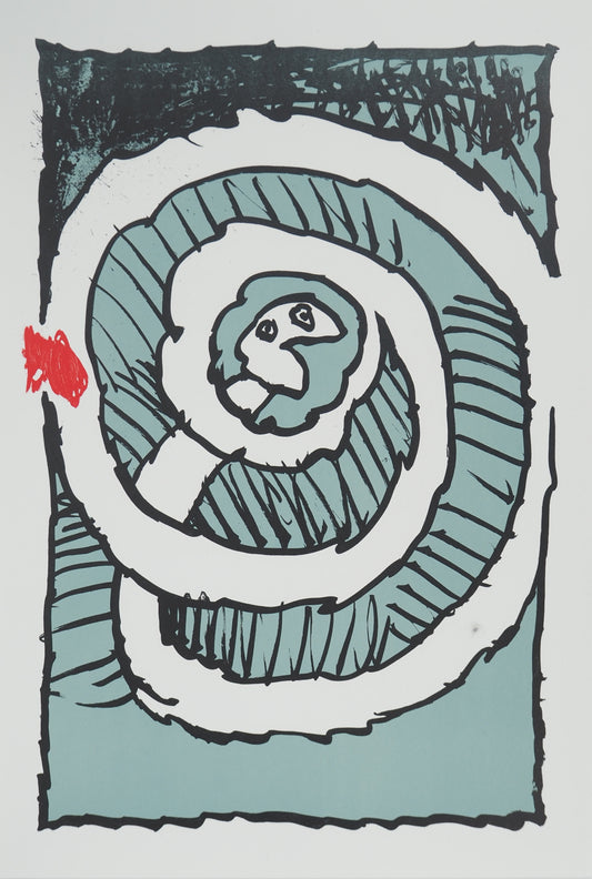 Pierre ALECHINSKY : Festival d'automne (Bleu) - Lithographie en couleurs