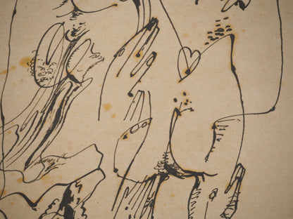 André MASSON : Dessin Abstrait - Lithographie