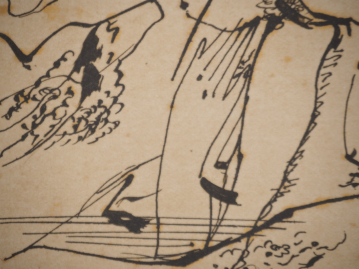 André MASSON : Dessin Abstrait - Lithographie