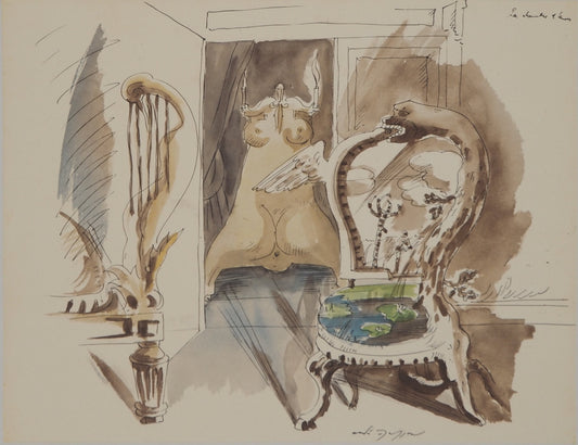 André MASSON : La chambre d'amour - Lithographie signée