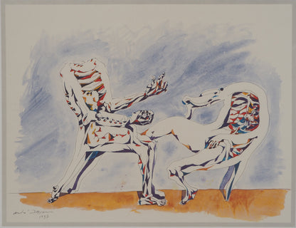 André MASSON : Conversation de meubles - Lithographie signée